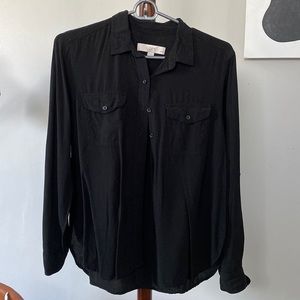 Black Ann Taylor button down collared shirt